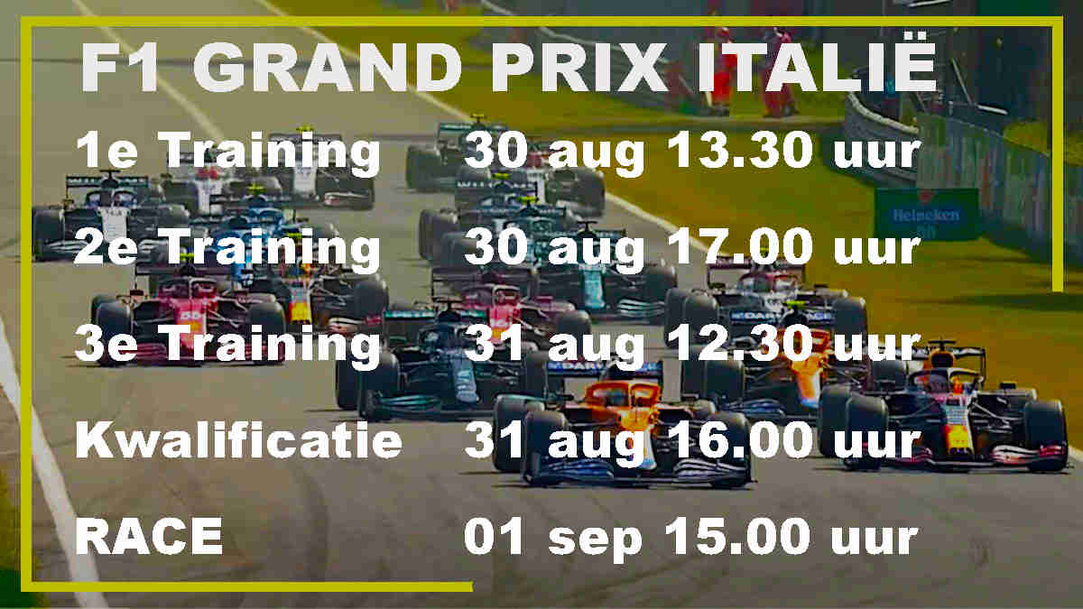 Livestream 15.00u: F1 Italië GP 2024